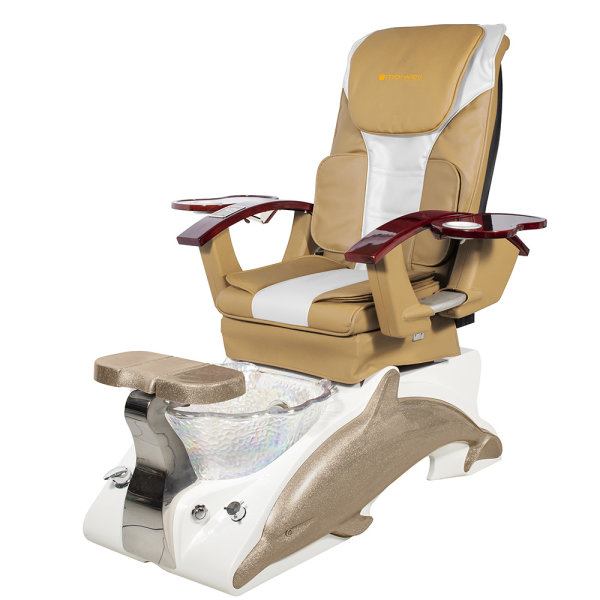 Spa pedicure chair Dolphin Crystal Gold Cappuccino/White