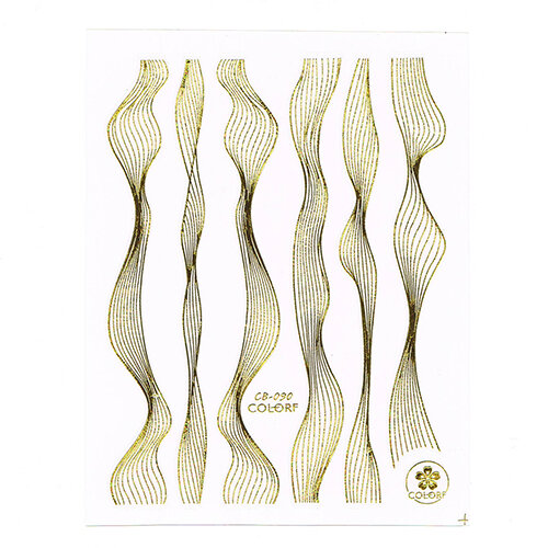 Nail art stickers gold threads