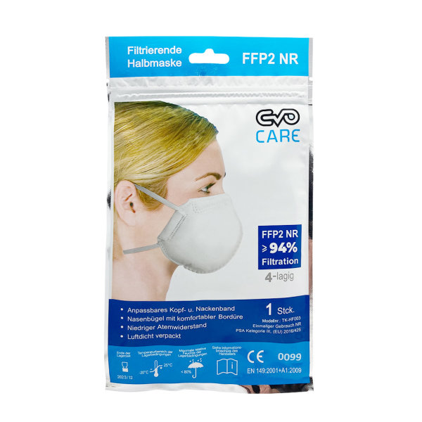 Evo Care FFP2 filtrierte Halbmaske