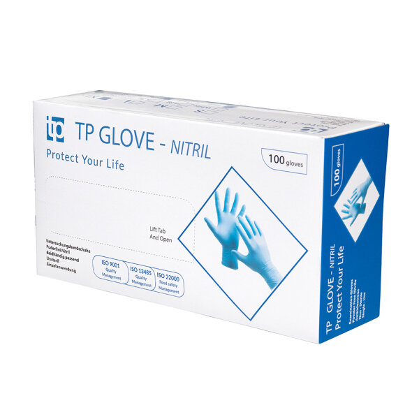 TP Glove Nitrilhandschuhe Puderfrei Blau Größe M