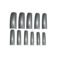 maiwell Nail tips colored Size 0 - 10 Silver 550pcs