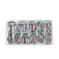 maiwell Nail tips colored Size 0 - 10 Silver 550pcs