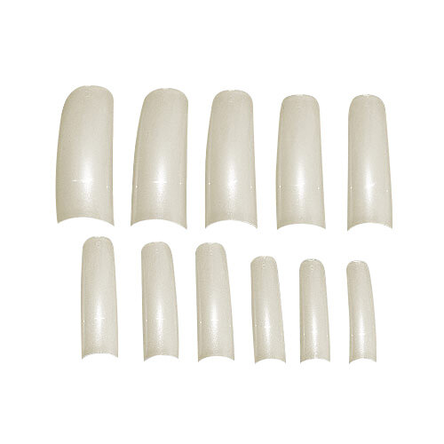 maiwell nail tips coloured size 0 - 10 mother-of-pearl 550pcs.