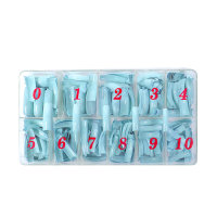 maiwell nail tips color size 0 - 10 Light Blue 110 pieces...