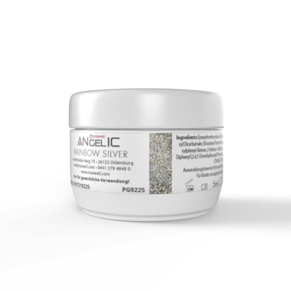 maiwell anGELic Premium Glitzer Nagelgel - Silber (Rainbow Silver)