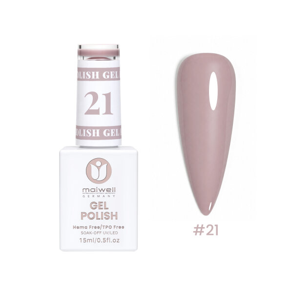 Sơn Gel maiwell #21 Cappuccino Nude – Nude nâu cà phê (không HEMA & TPO, 15ml)