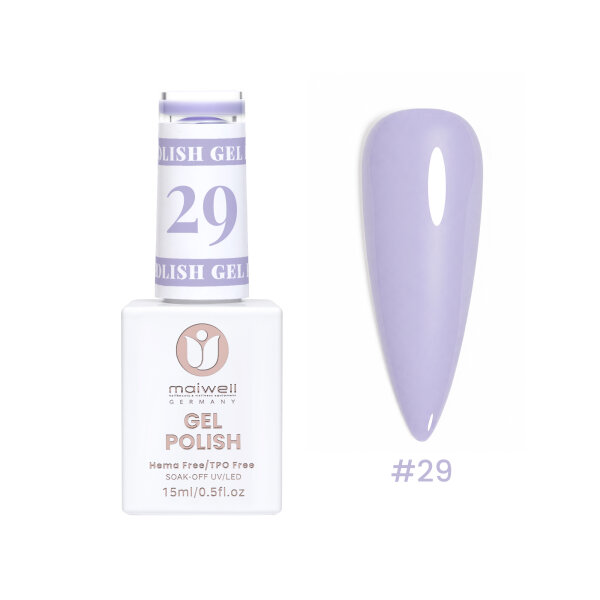 maiwell UV-Gellack #29 Periwinkle Blue – Fliederblau / Hellviolett (HEMA- & TPO-frei, 15ml)