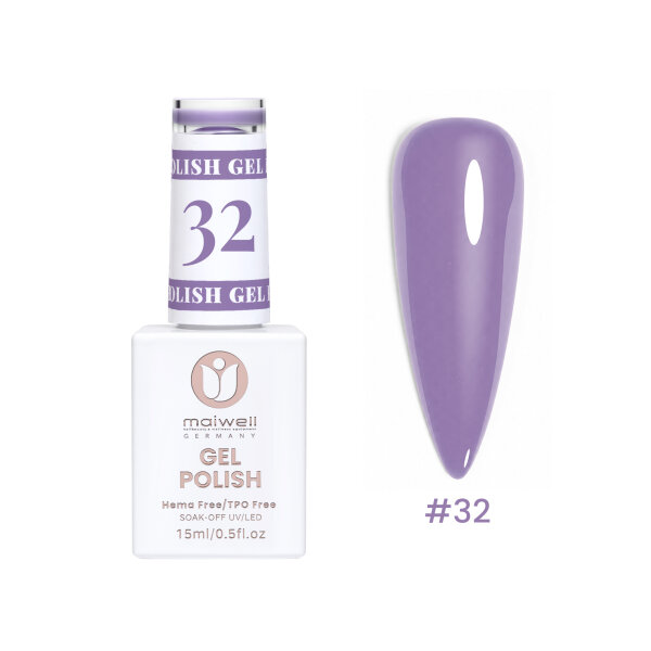 maiwell UV-Gellack #32 Plum Violet – Pflaumenviolett (HEMA- & TPO-frei, 15ml)