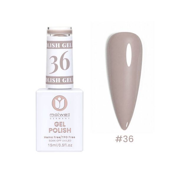 Sơn Gel maiwell #36 Muted Mocha – Nâu đất trầm (không HEMA & TPO, 15ml)