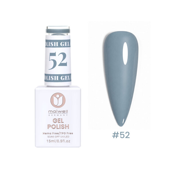 maiwell UV-Gellack #52 Slate Blue – Taubenblau / Schieferblau (HEMA- & TPO-frei, 15ml)