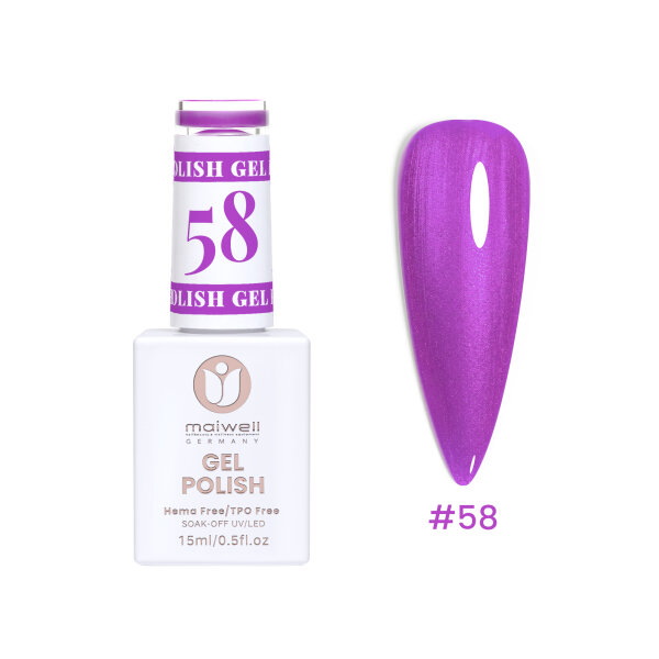 Sơn Gel maiwell #58 Neon Fuchsia – Tím hồng Neon (không HEMA & TPO, 15ml)