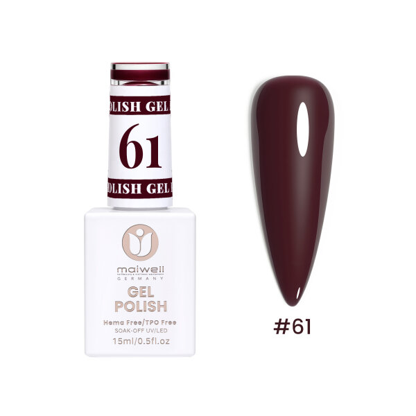 Sơn Gel maiwell #61 Dark Espresso – Nâu đen Espresso (không HEMA & TPO, 15ml)
