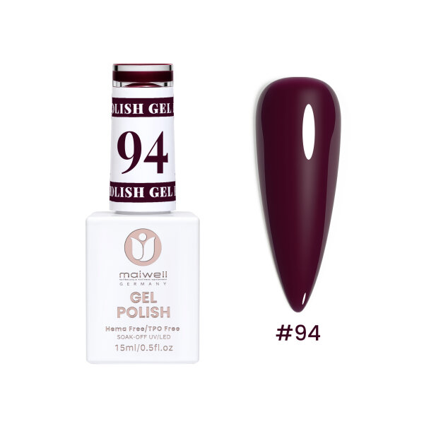 Sơn Gel maiwell #94 Charcoal Black – Đen than / Anthrazit (không HEMA & TPO, 15ml)