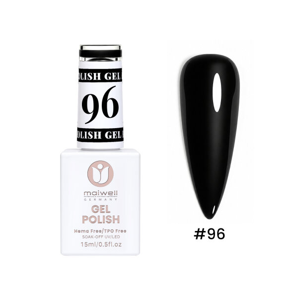 Sơn Gel maiwell #96 Pure Deep Black – Đen tuyền / Tiefschwarz (không HEMA & TPO, 15ml)