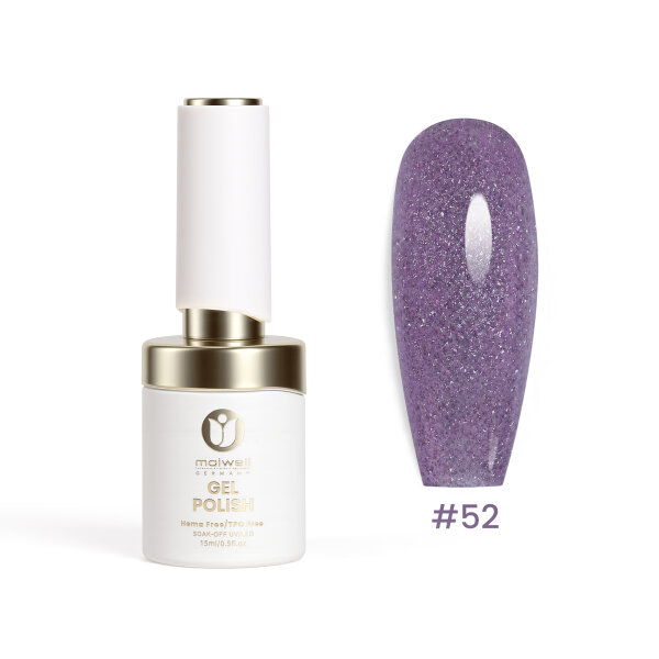 maiwell LED/UV gel polish Golden #52 Deep Violet Glitter – Sparkling Dark Violet