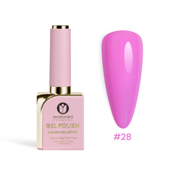 maiwell LED/UV gel polish Macaron #28 Hot Pink – Intense Neon Magenta