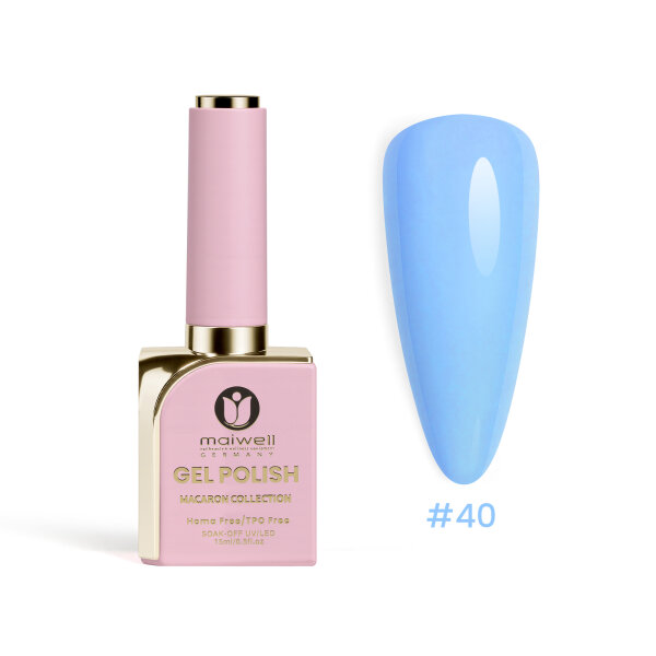 maiwell LED/UV Gellack Macaron #40 Vibrant Cyan – Leuchtendes Cyanblau