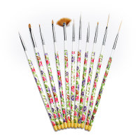 Nail art brush set Fineliner Flora Set of 11