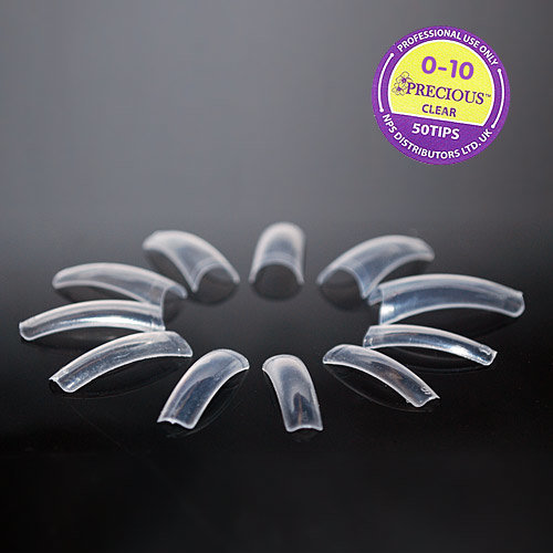 Precious nail tips clear Sizes 0-10 in a bag of 50
