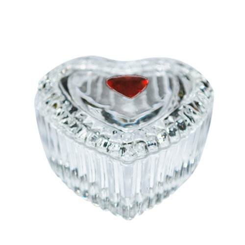 Glass cup Heart with rhinestone