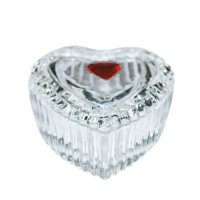Glass cup Heart with rhinestone
