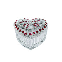 Glass cup Heart with rhinestone decor