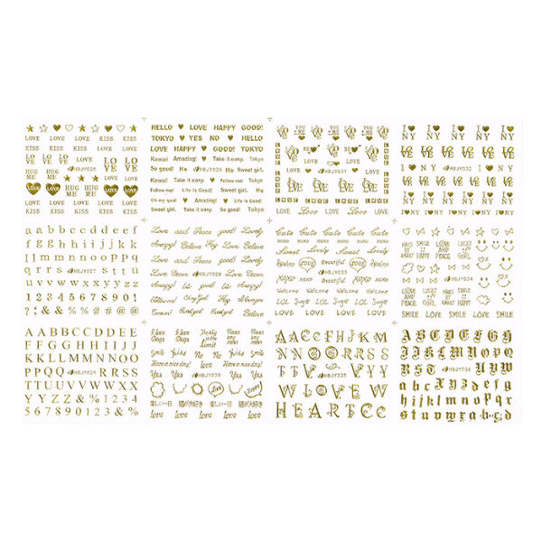 Nagelsticker Set Text Gold
