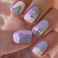Nail art adhesive strips for nails 1mm White