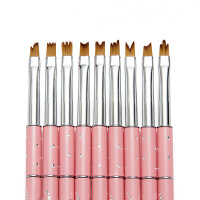 maiwell Brush set Flower brush Pink Rhinestone Set of 9